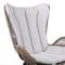 Armen Living King Indoor Outdoor Lounge Chair in Dark Eucalyptus Wood with Truffle Rope and Gray Cushion LCKGCHTRU - alternate 3